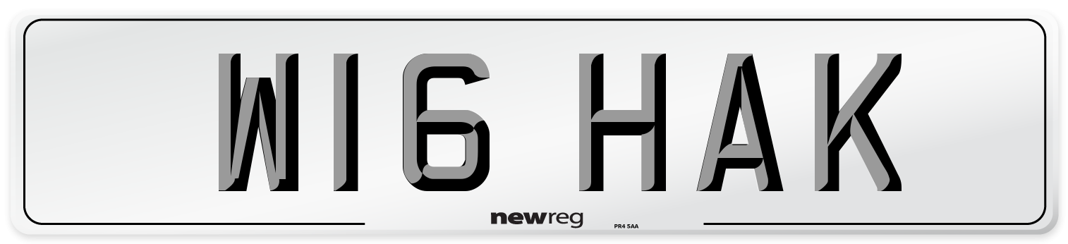 W16 HAK Number Plate from New Reg